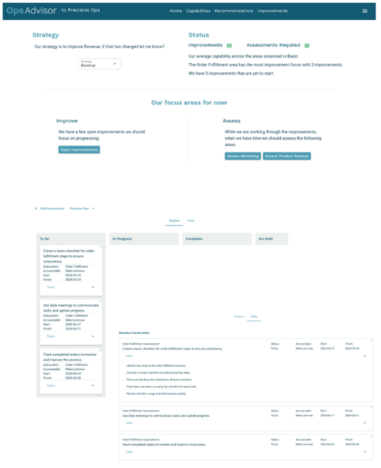 OpsAdvisor: AI driven insights for continuous improvement