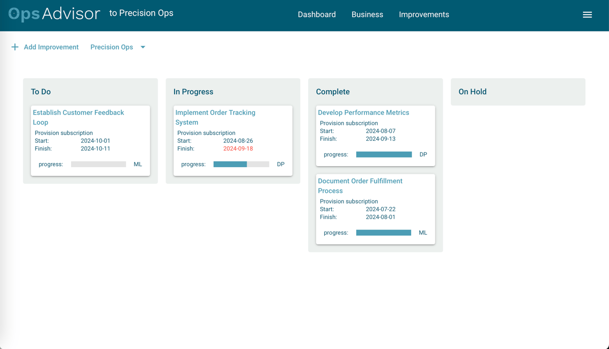 Manage your improvements in one place with OpsAdvisor